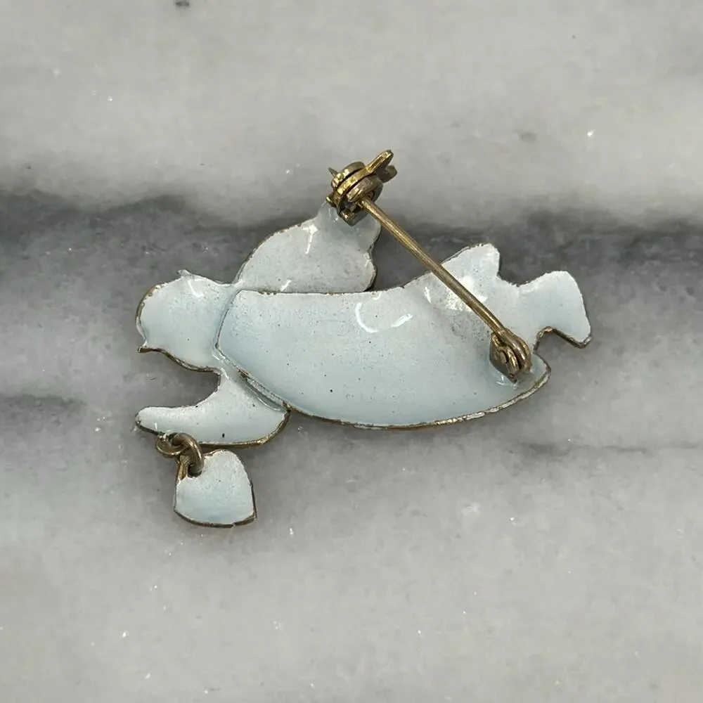 Angel Vermeil Enamel brooch